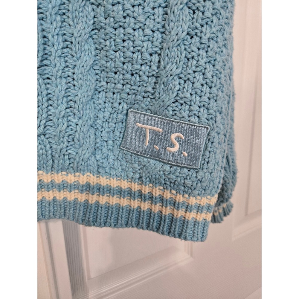 Taylor Swift 1989 Taylor's Version Blue Cable Knit Cardigan Seagulls MD/LG - Picture 4 of 6